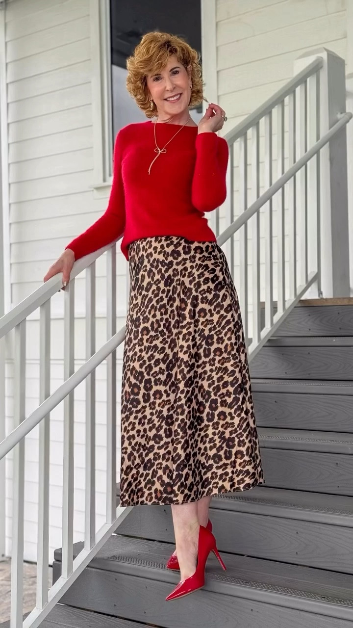This might be my new favorite “just in case something fabulous happens” outfit ❤️

It started as a Valentine’s look… but the more I wore it, the more I realized how insanely versatile it is. Date night? Yes. Wedding guest? Absolutely. Dinner with friends or any special occasion where you want to feel a little extra? This one’s it.

The leopard slip skirt is such a fun statement piece, but it also dresses way down. Throw on a denim button down and sneakers and it’s perfect for travel days or running errands. And this red cashmere sweater? So cozy, so flattering, and on repeat all winter with jeans or chic slacks.

Basically… one outfit, about ten different lives! ❤️

#LTKWorkwear #LTKSeasonal #LTKValentine
