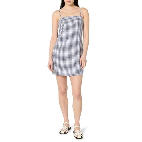 The Drop Women’s Seville Linen Mini Shift Dress, Skipper Blue Gingham, 4X, Plus Size | Amazon (US)
