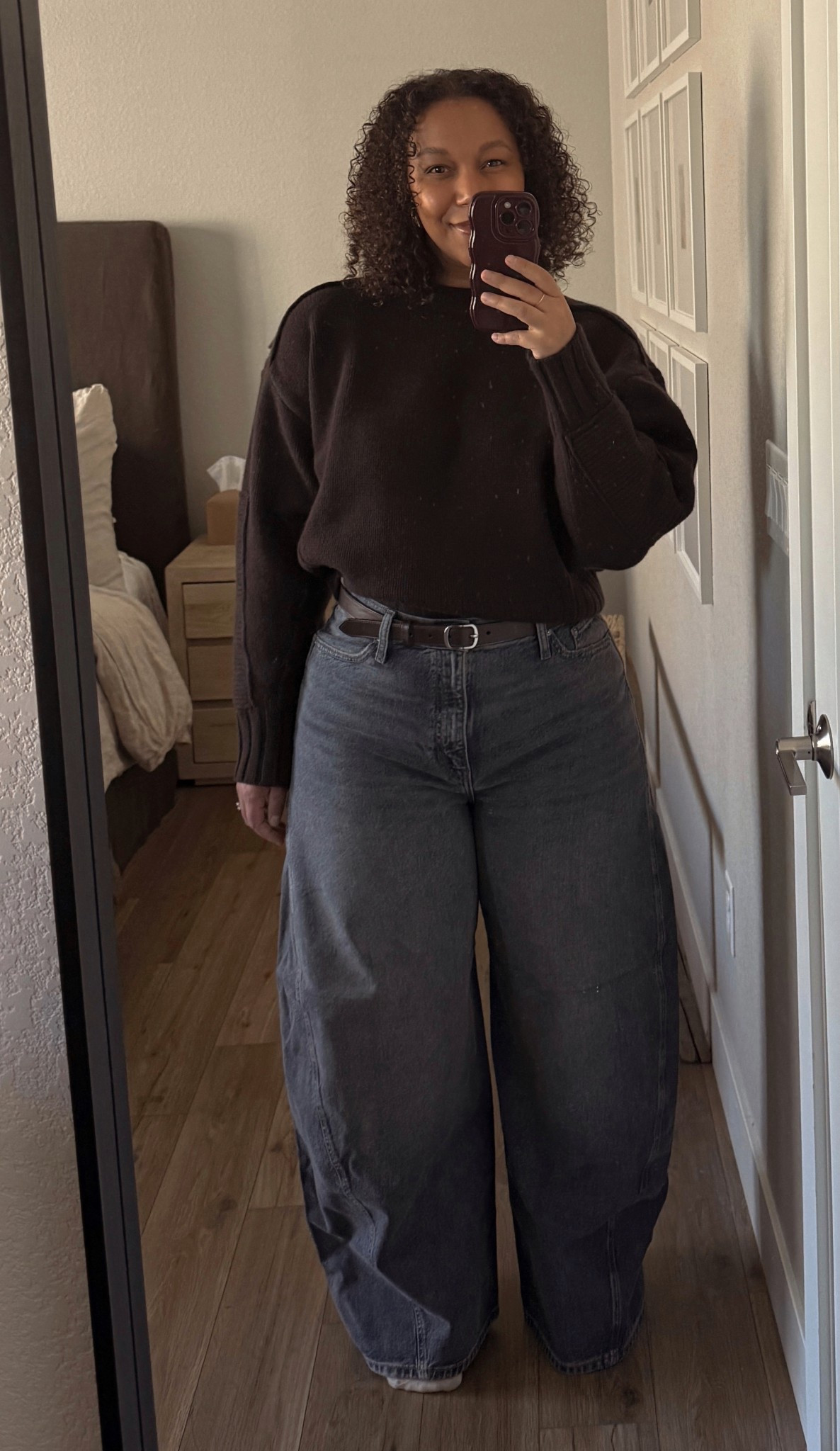 Easy work from home outfit, all from BR and 40% off today  The knit details on this sweater are so good, and these jeans are my new favorites!

#LTKootd #LTKMidsize