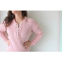 Vintage Pink Knit Crop Sweater Boho Slouchy Medium | Etsy (US)