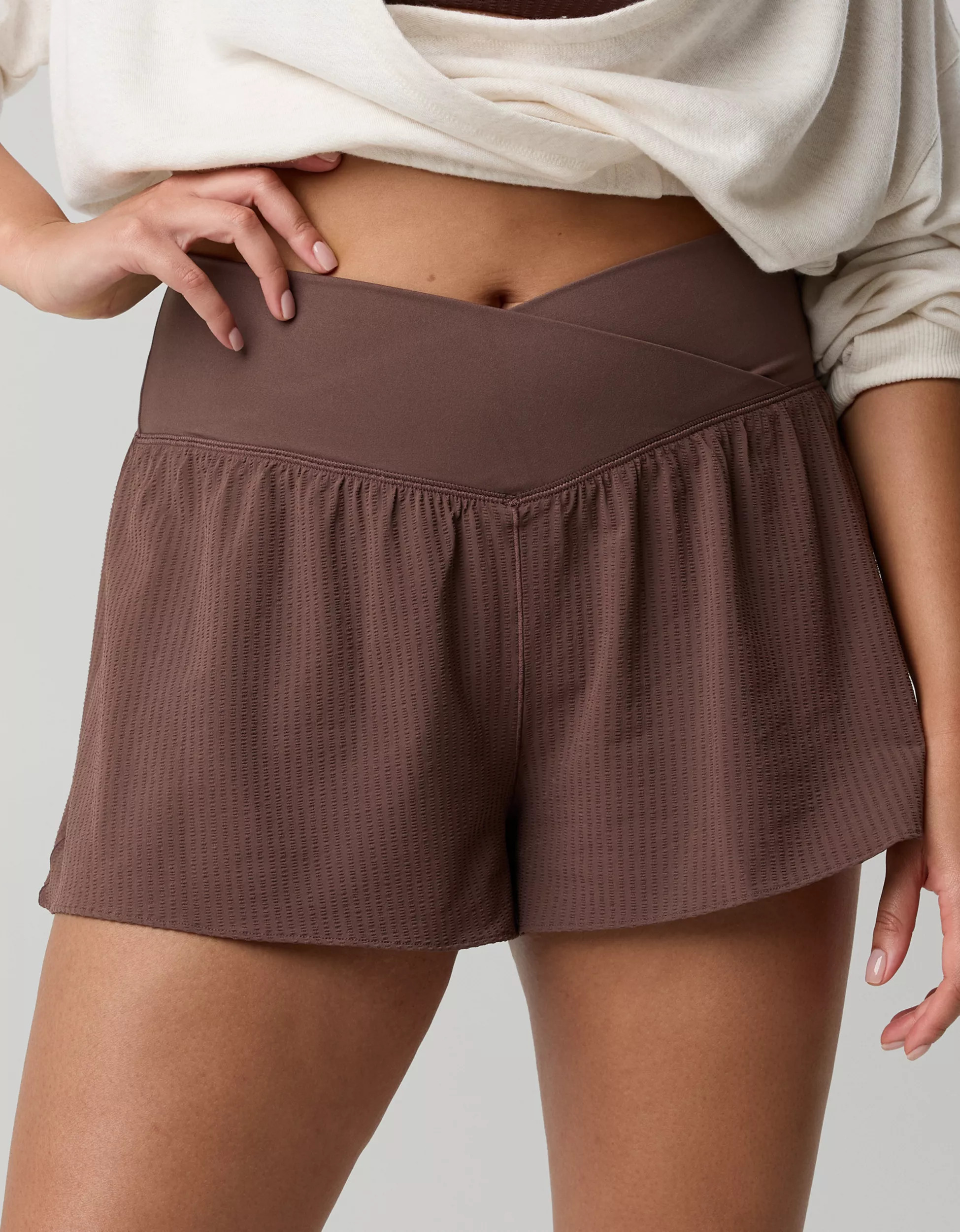 OFFLINE By Aerie Real Me Seersucker Crossover Flowy Short | Aerie