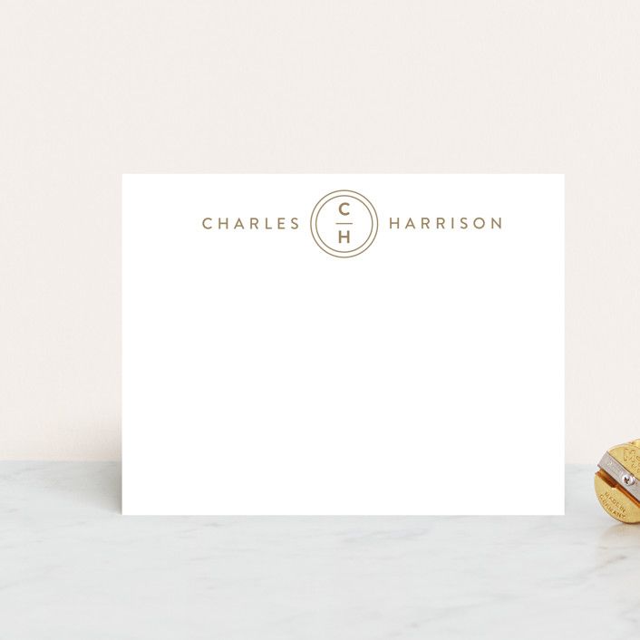 "From The Top" - Customizable Personalized Stationery in Brown by Ashlee Townsend. | Minted