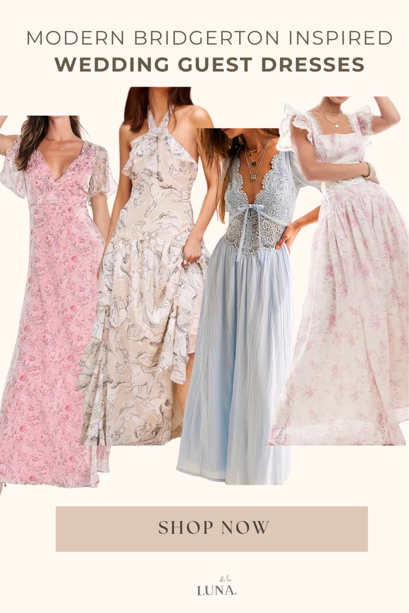 The Bridgerton Inspo and obsession is still going strong so I wanted to share with you a few of my favorite dresses that I was inspired by the show! I absolutely adore these modern takes on the regency era style dresses and I think they would be perfect as a wedding guest dress, for a summer party, just to wear on vacation or even at home! #bridgerton #weddingguest #aesthetic #style #dress #outfit #aesthetic #cute

#LTKSummerSales #LTKWedding #LTKParties