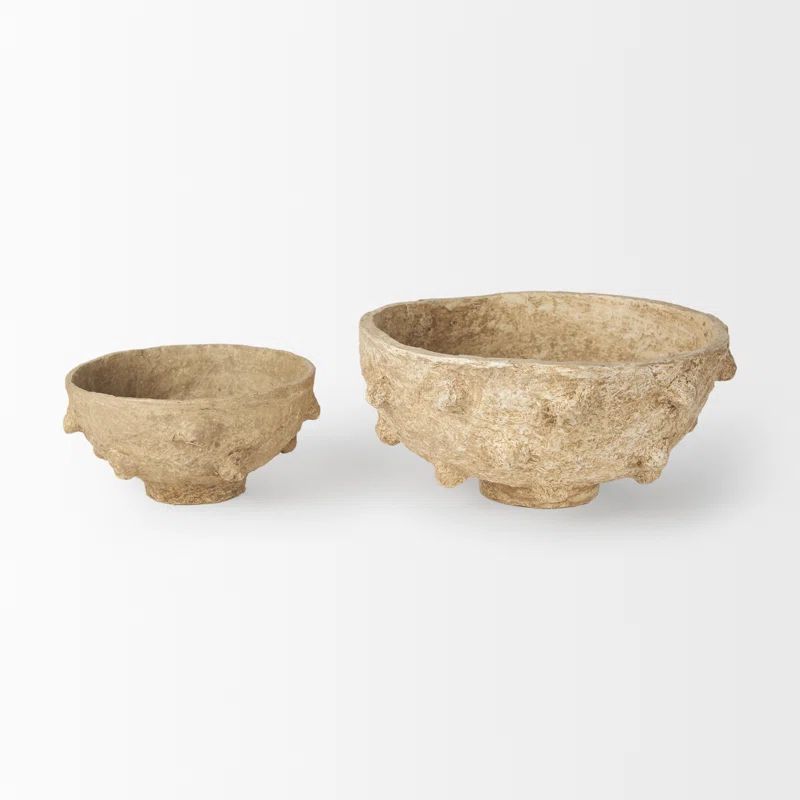 Bradyn Handmade Paper Mache Decorative Bowl - Set of 2 | Wayfair North America