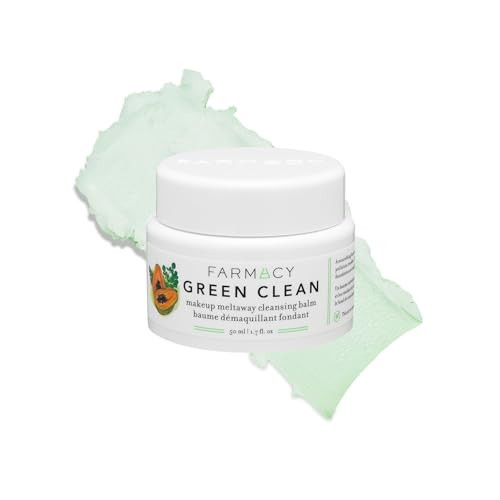 Farmacy Makeup Remover Cleansing Balm - Green Clean Waterproof Makeup Remover Balm + Oil Cleanser for Face - Gently Melts Make Up + SPF - Hydrates + Softens Skin with Super Greens + Papaya (50ml) | Amazon (US)