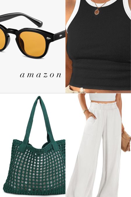 #amazonfinds #amazonpants #amazontank #coloredlenses #sunglasses #tote 

#LTKfindsunder50 #LTKtravel #LTKstyletip