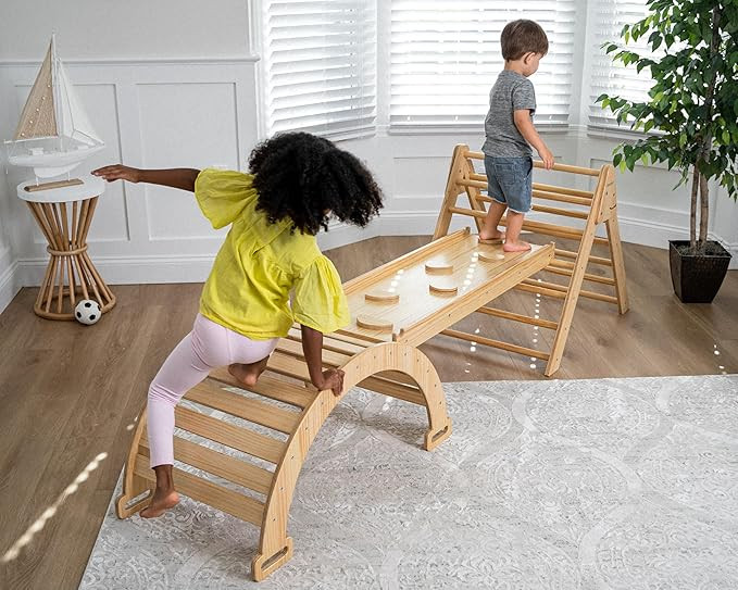 Avenlur Hazel 5-in-1 Indoor Climbing Gym - Waldorf and Montessori Climbing Set with Triangle Ladd... | Amazon (US)