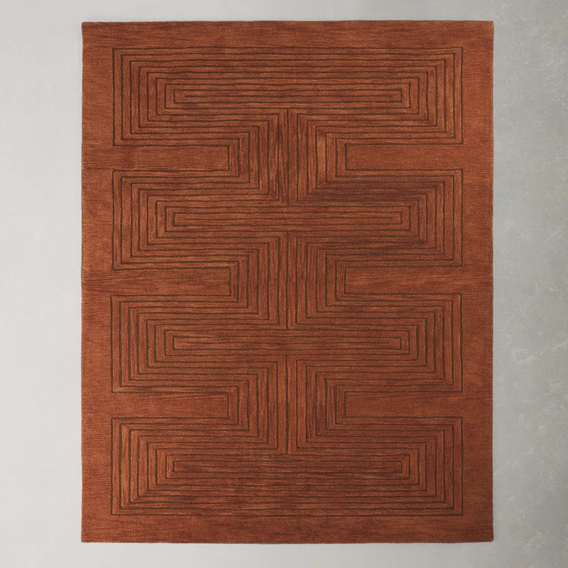 Orlie Hand Tufted Wool Brown Rug | Wayfair North America