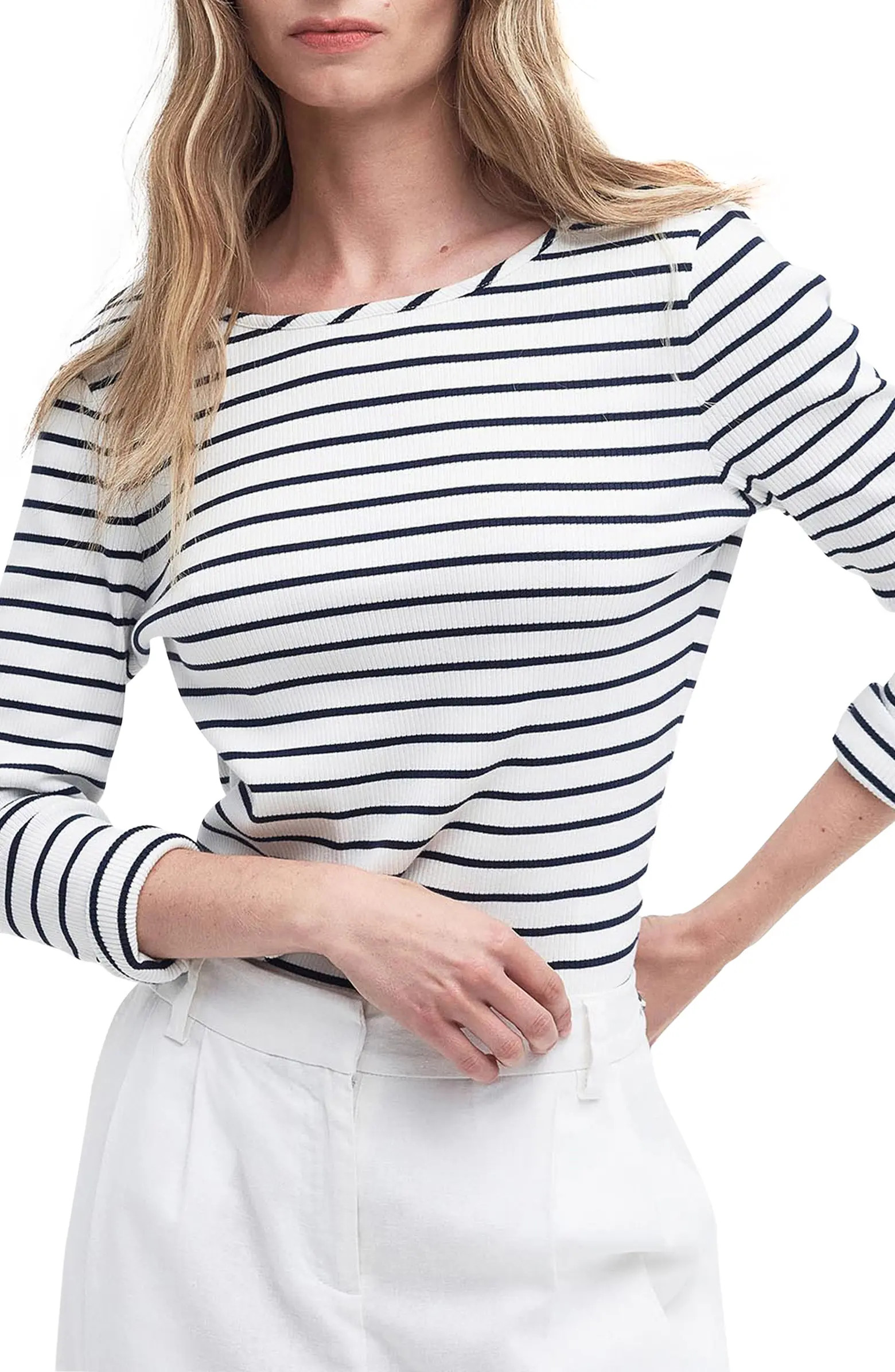Langton Rib Stripe Cotton Top | Nordstrom