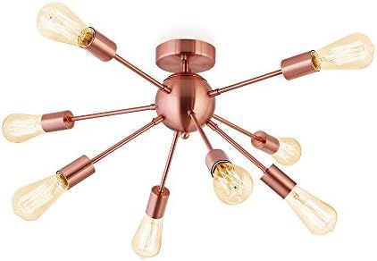 Sputnik Chandelier Antique Brushed Rose Gold with 8-Light Semi Flush Mount Ceiling Light Modern P... | Amazon (US)