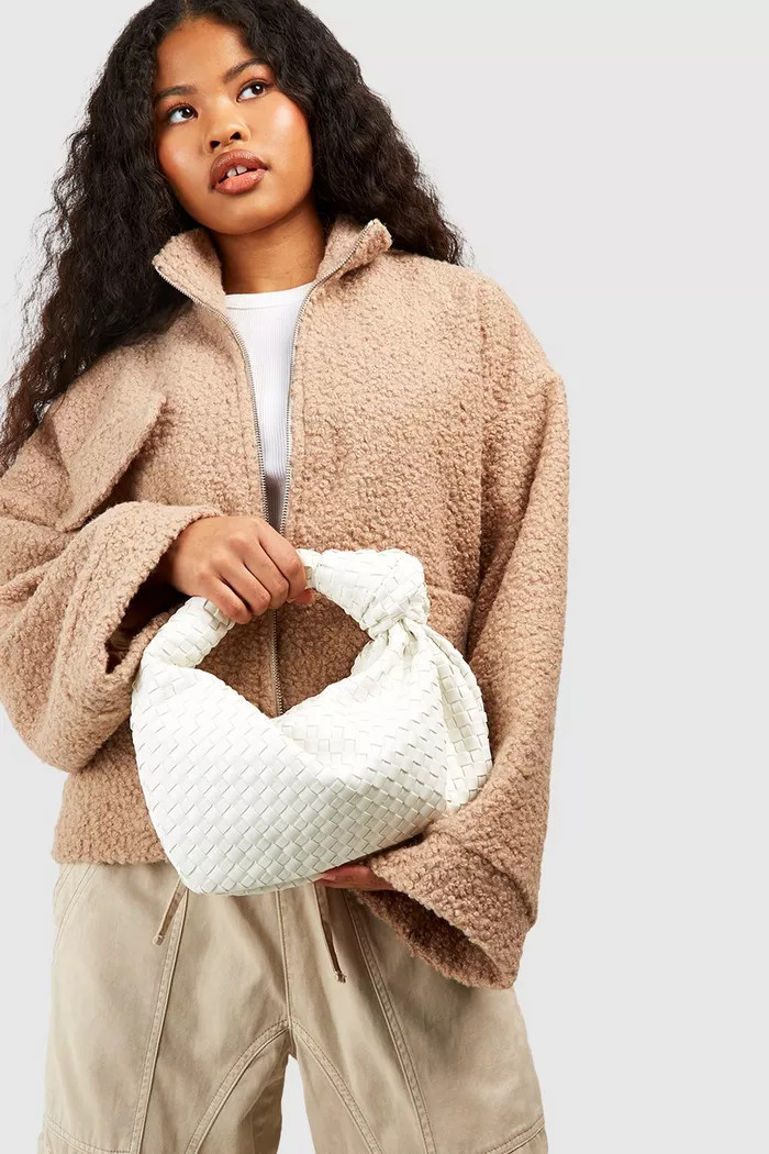 Woven Knot Handle Grab Bag | Boohoo.com (UK & IE)