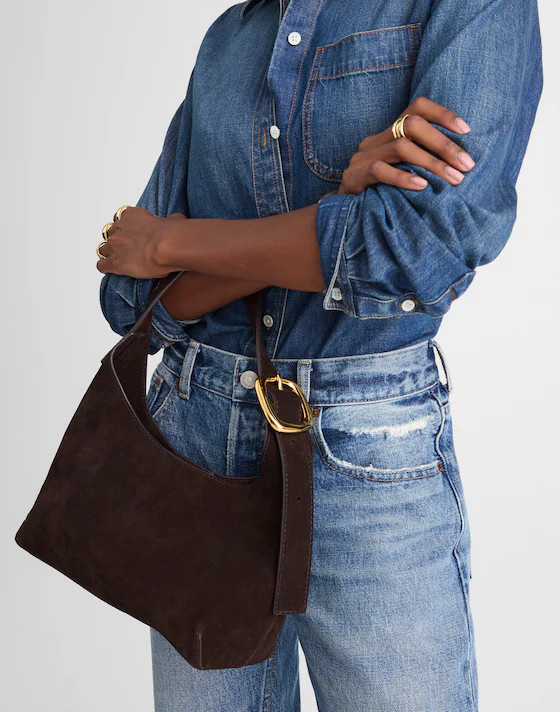 The Sculptural-Buckle Shoulder Bag | Madewell | Madewell