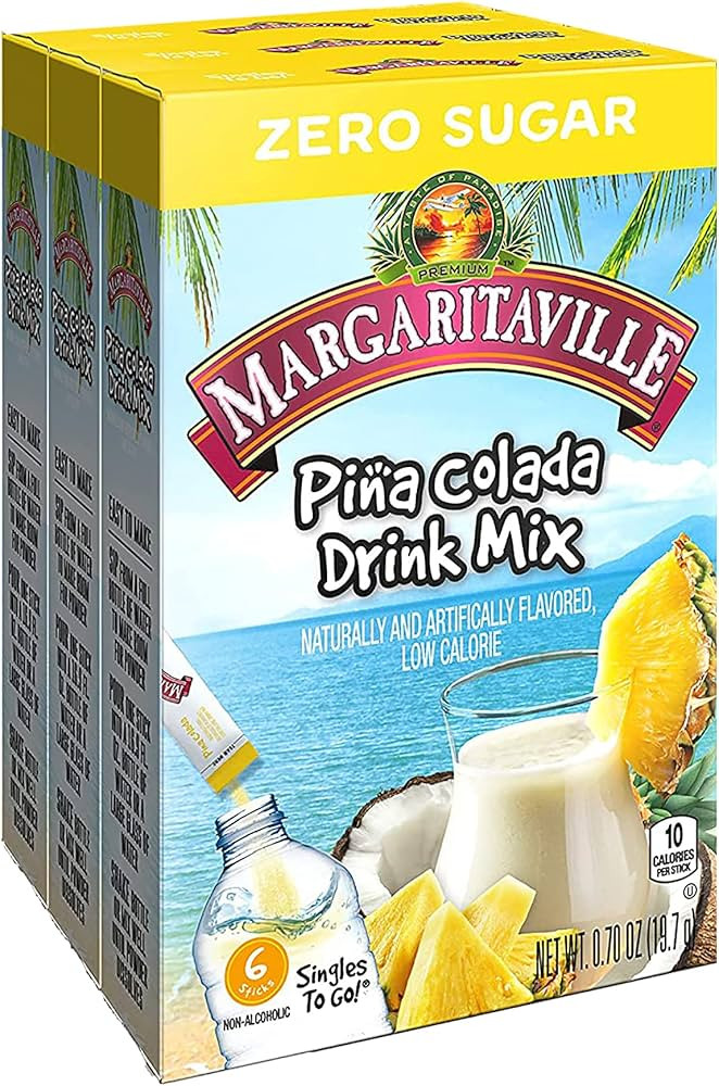 Margaritaville SINGLES TO GO! Water Drink Mix - Pina Colada Flavored, 3 Pack | Amazon (US)