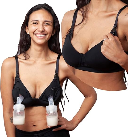Simple Wishes Nursing & Hands Free Pumping Bra | Supermom T-Shirt Bra Style | Amazon (US)