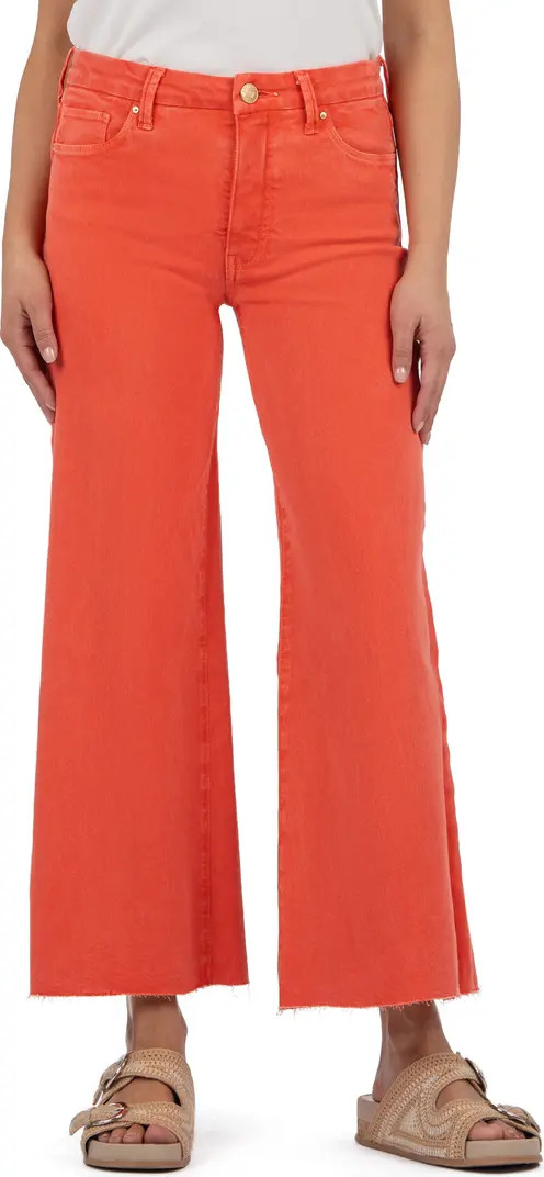 KUT from the Kloth Meg Fab Ab Raw Hem High Waist Ankle Wide Leg Jeans | Nordstrom | Nordstrom