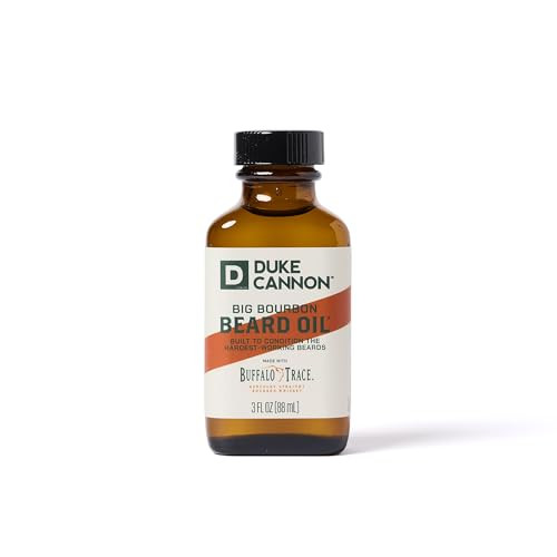 Duke Cannon Big Bourbon Beard Oil, 3 oz beard conditioning oil made with Buffalo Trace bourbon