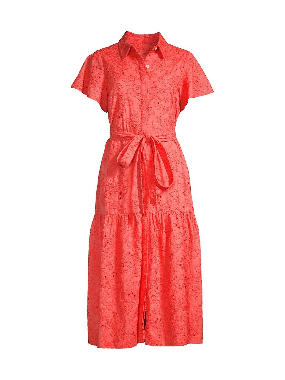 Rachel Parcell Belted Eyelet Midi-Dress | Saks Fifth Avenue