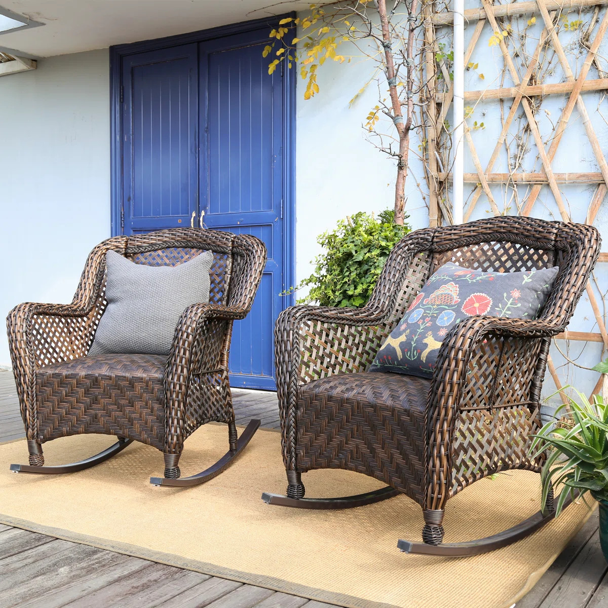 Aiyet Wicker Outdoor Chair (Set of 2) | Wayfair North America