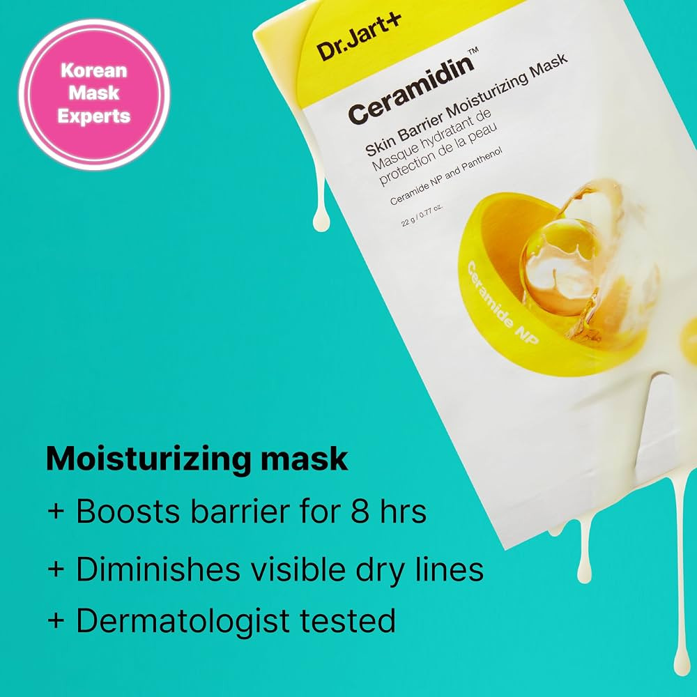 Dr.Jart+ Ceramidin Skin Barrier Moisturizing Korean Face Mask Ceramide NP and Panthenol | Sheet M... | Amazon (US)