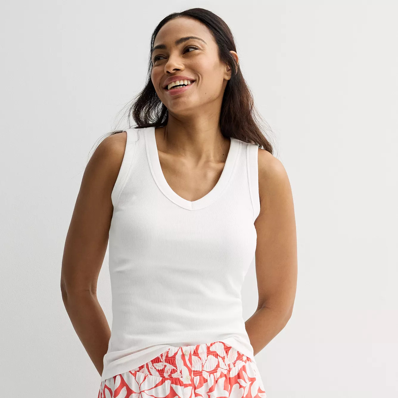 Women's Sonoma Goods For Life\u00ae Rib V-Neck Tank Top | Kohl's