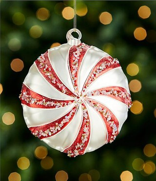 Trimsetter Christmas Magic Collection Peppermint Sprinkle Round Disk Ornament | Dillard's | Dillard's
