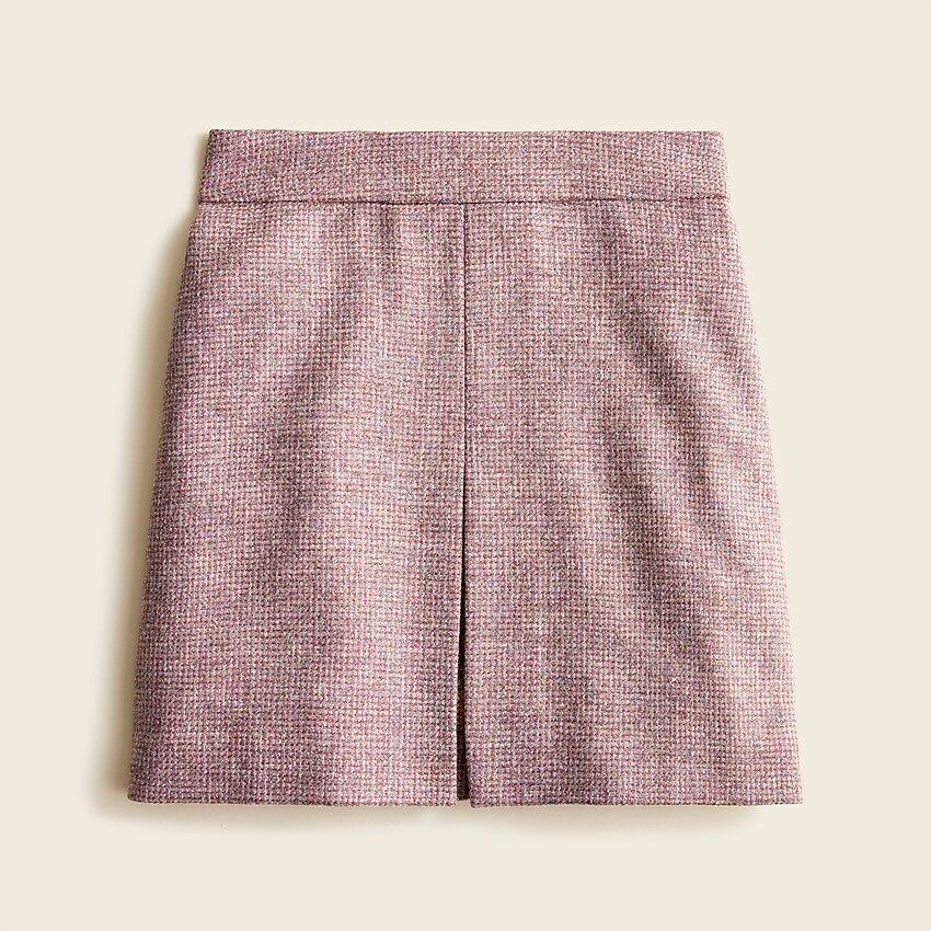 Pleated mini skirt in English bird's-eye twill-wool | J.Crew US