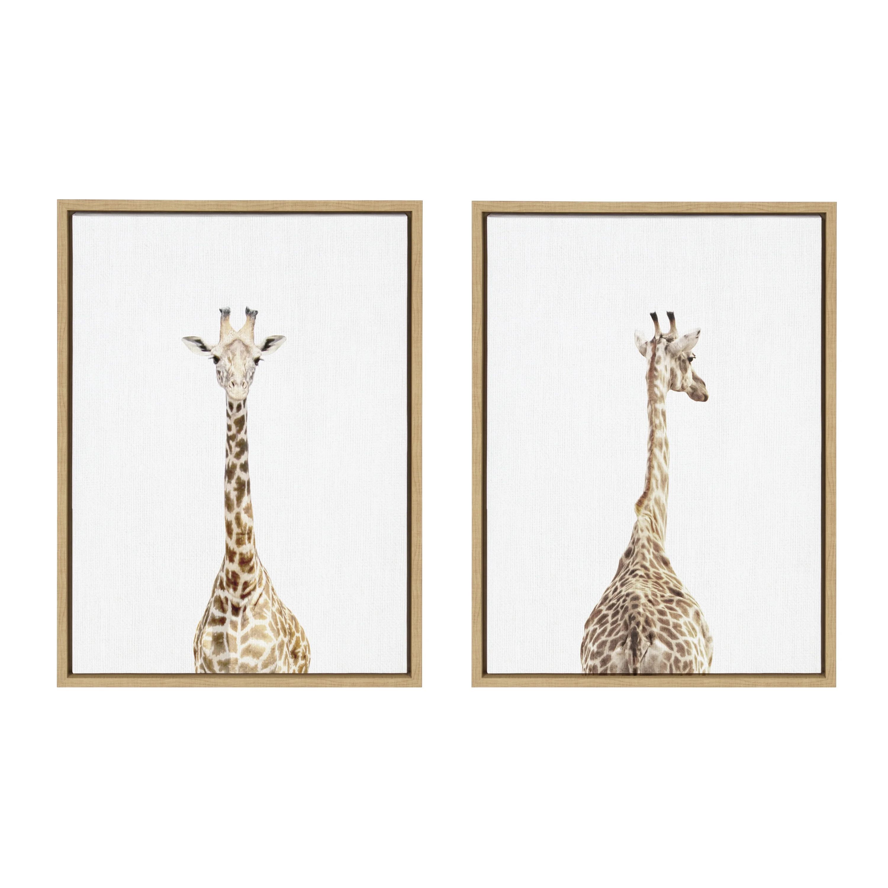 Kate and Laurel Sylvie Giraffe Front and Back Framed Canvas Wall Art Set by Amy Peterson Art Stud... | Walmart (US)