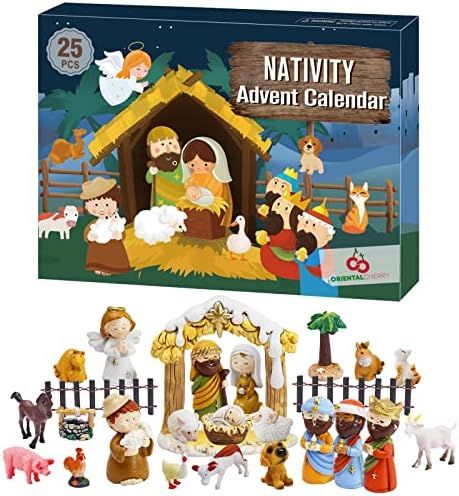 Advent Calendar 2022 - 25 Days of Christmas Nativity Scene Set - Countdown to for Kids Boys Girls... | Amazon (US)