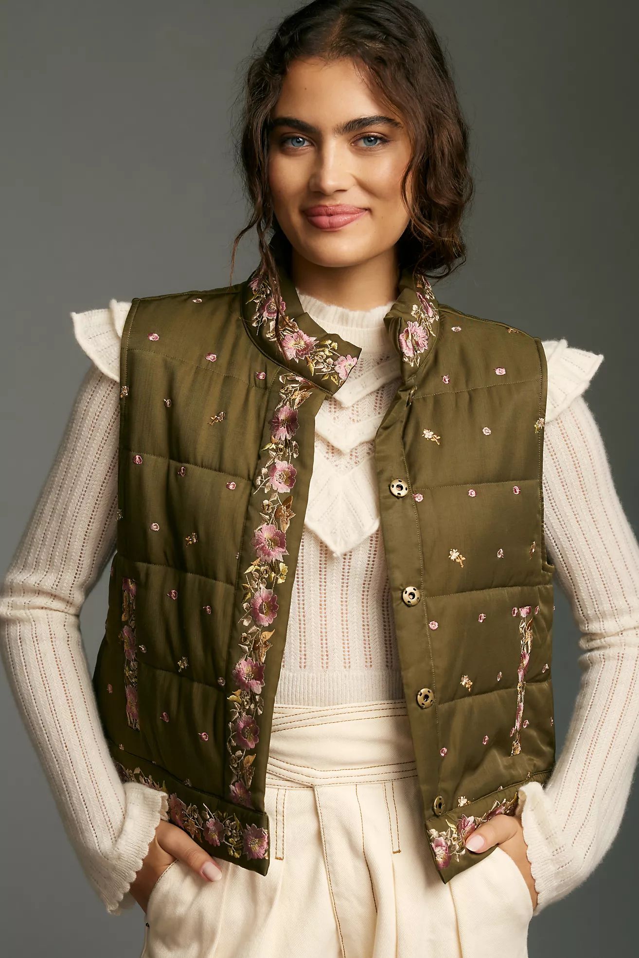 Tiny Edelweiss Embroidered Vest | Anthropologie (US)