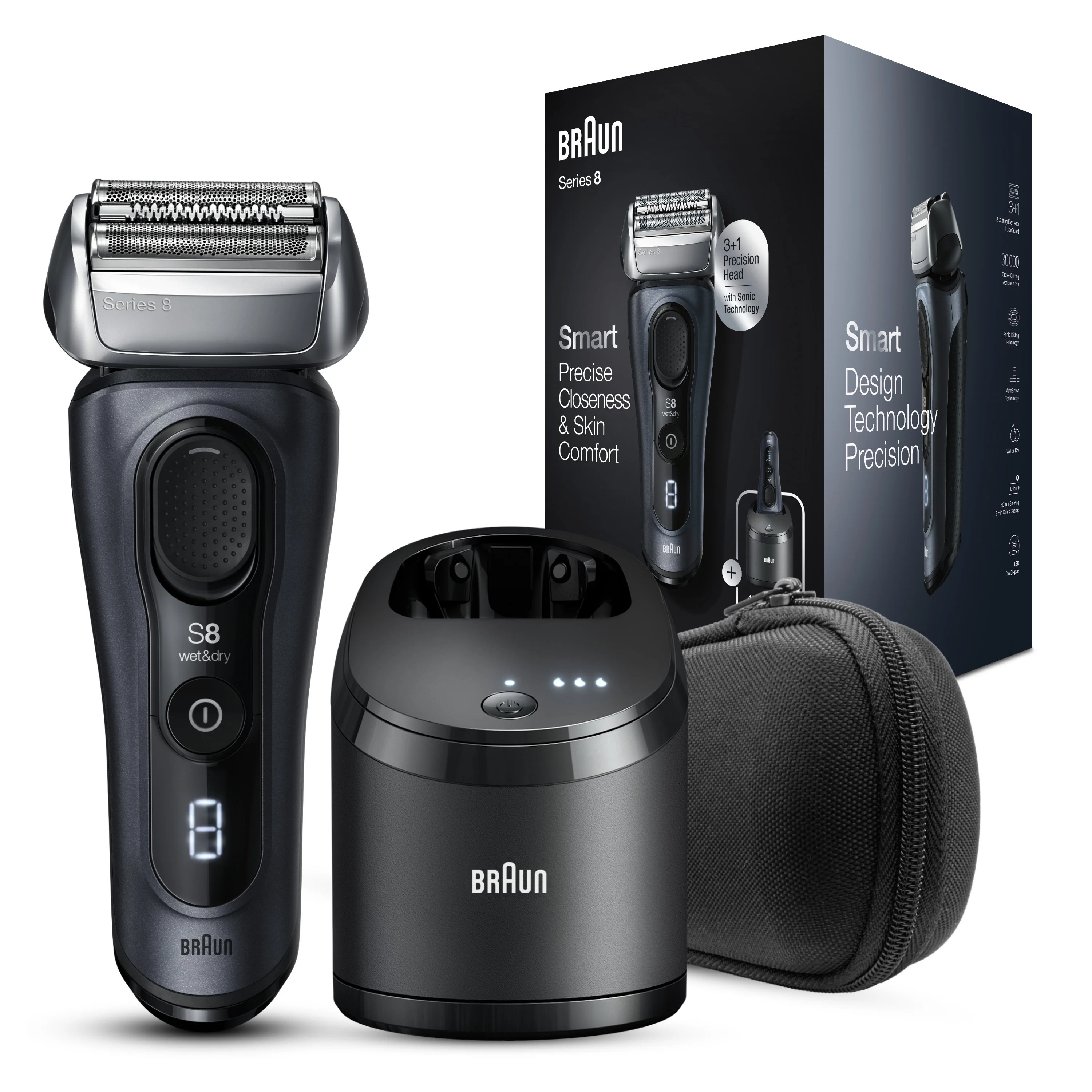 Braun Series 8 8453cc Electric Shaver for Men, 3+1 Head with Precision Trimmer | Walmart (US)