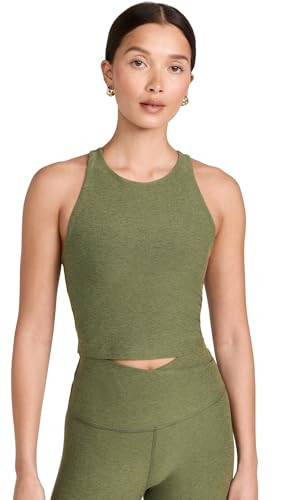 Beyond Yoga Women's Spacedye Refocus Cropped Tank, Moss Green Heather, XS | Amazon (US)