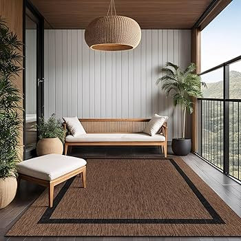 Luul Home Bordered Outdoor Rug 10x14 Washable Outside Carpet for Indoor Patio Porch Waterproof Ea... | Amazon (US)