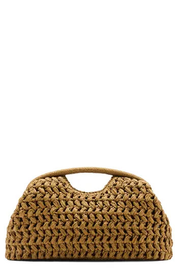 MANGO Natural Fiber Frame Clutch in Olive Green at Nordstrom Rack | Nordstrom Rack