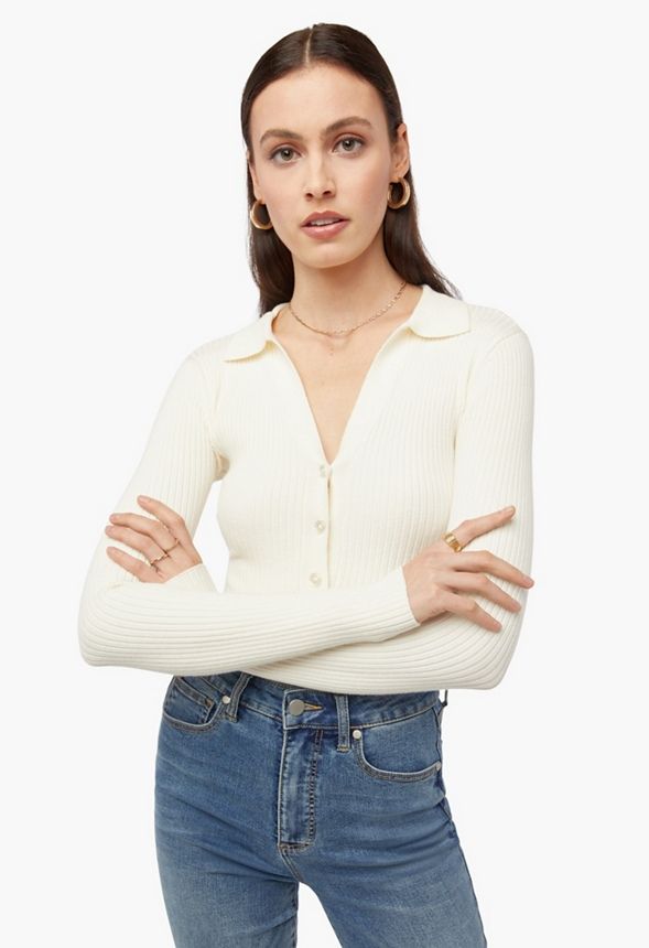 Long Sleeve Polo Bodysuit | JustFab