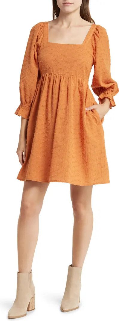 Puff-Sleeve Waisted Mini Dress | Nordstrom Rack