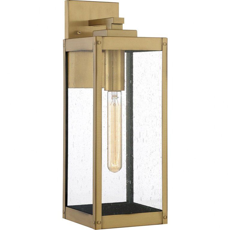 17 inch Outdoor Wall Lantern Transitional Brass Approved for Wet Locations   Antique Brass Finish... | Walmart (US)