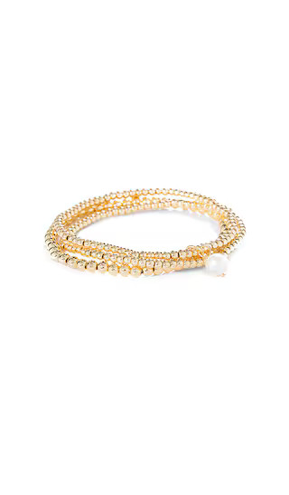 Empress Pearl Bracelet Set in Gold | Revolve Clothing (Global)