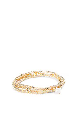 Empress Pearl Bracelet Set in Gold | Revolve Clothing (Global)