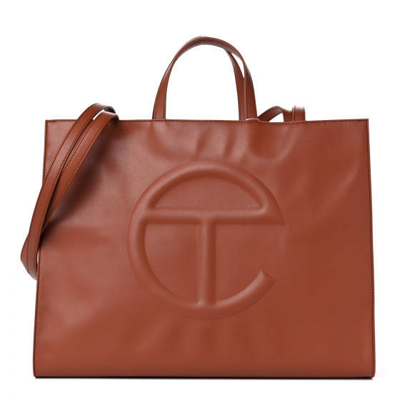 TELFAR Vegan Leather Large Shopping Bag Tan | Fashionphile