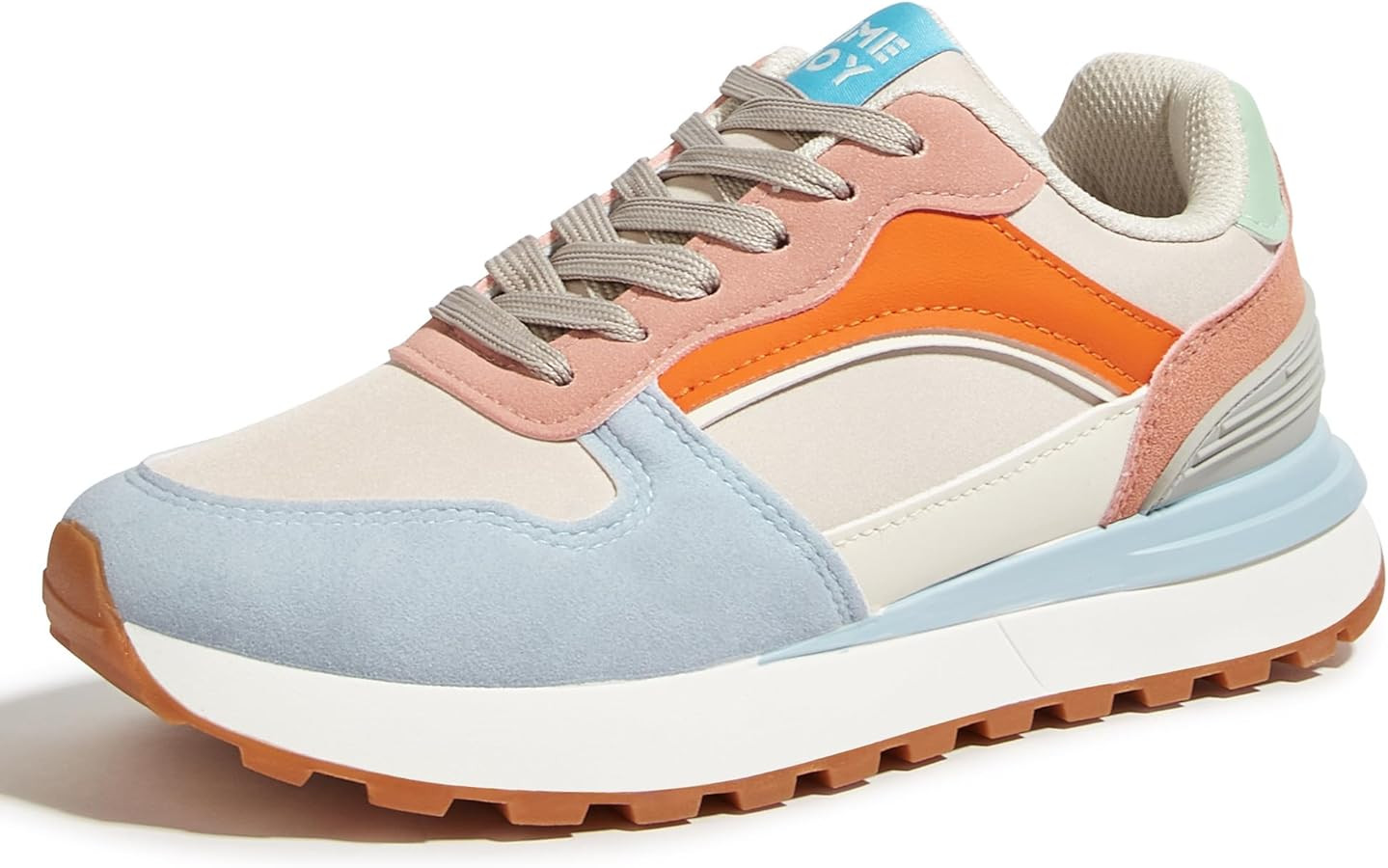 Women's Retro Platform Sneakers Colorblock Oxford Fabric Chunky Lace-Up Shoes with Recyclable Mat... | Amazon (US)