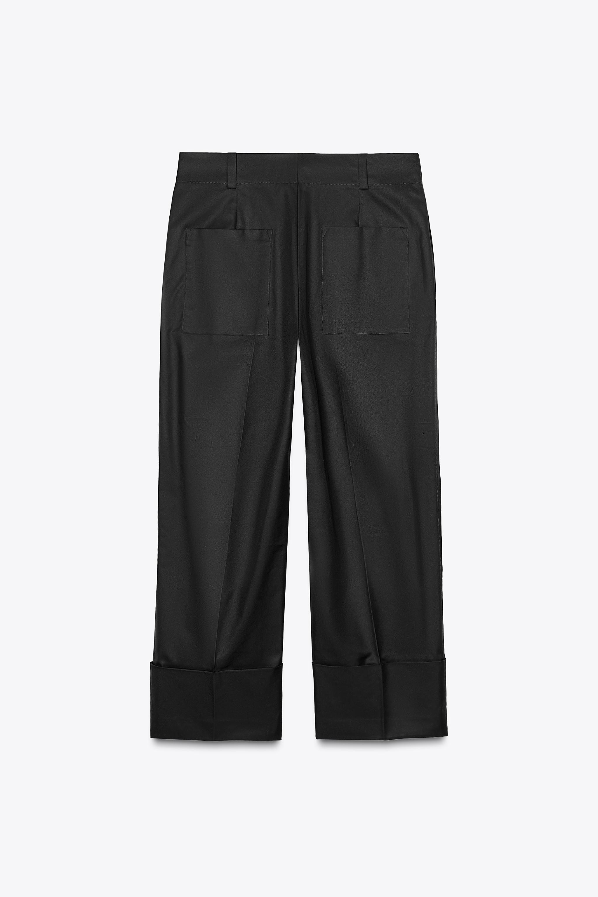 ZARA WOMAN COLLECTIONTrousers made of a cotton blend yarn. Mid-rise waist with belt loops. Featur... | Zara UK