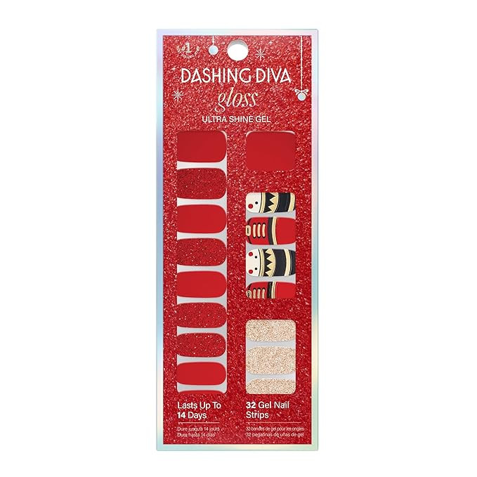 Dashing Diva Gloss Nail Strips - Toy Soldier - UV Free, Chip Resistant, Long Lasting Gel Nail Sti... | Amazon (US)