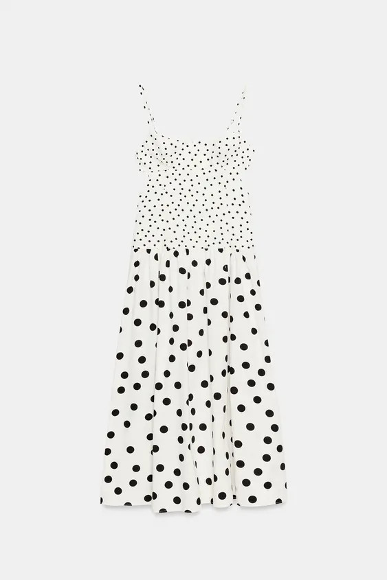 POLKA DOT STRAPPY MIDI DRESS | Zara US