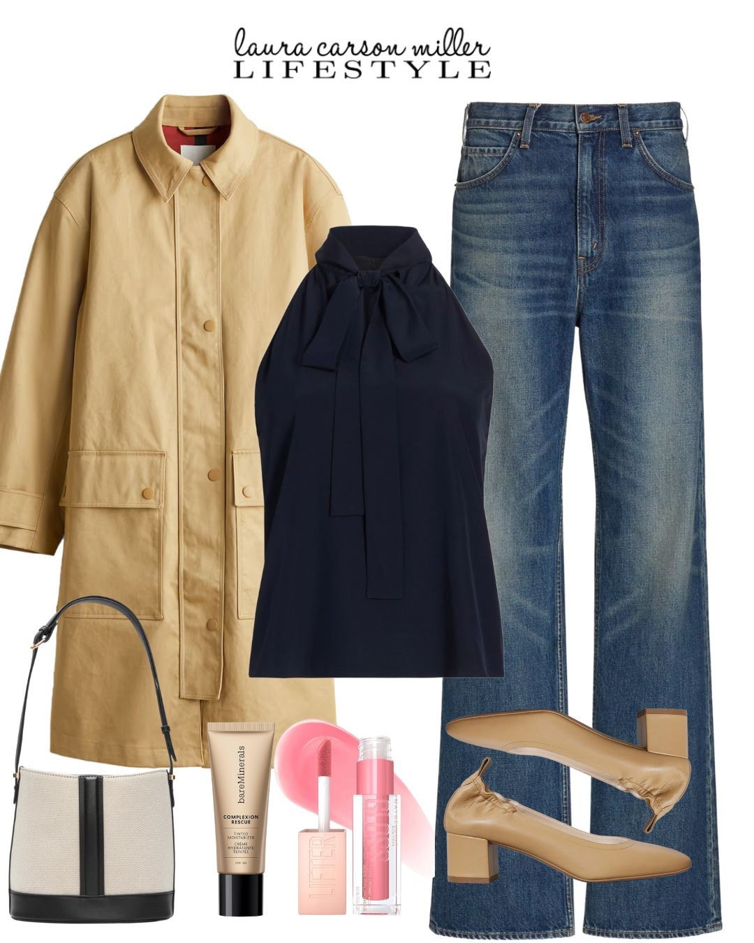 Jeans. Silk halter. Trench coat. Enough said.
Laura Carson Miller, trench coat, day heels, silk top, no makeup makeup, vacation outfit, resort wear, bucket bag, jeans, lifter gloss, tinted SPF moisturizer

#LTKMidsize #LTKFindsUnder100 #LTKBeauty