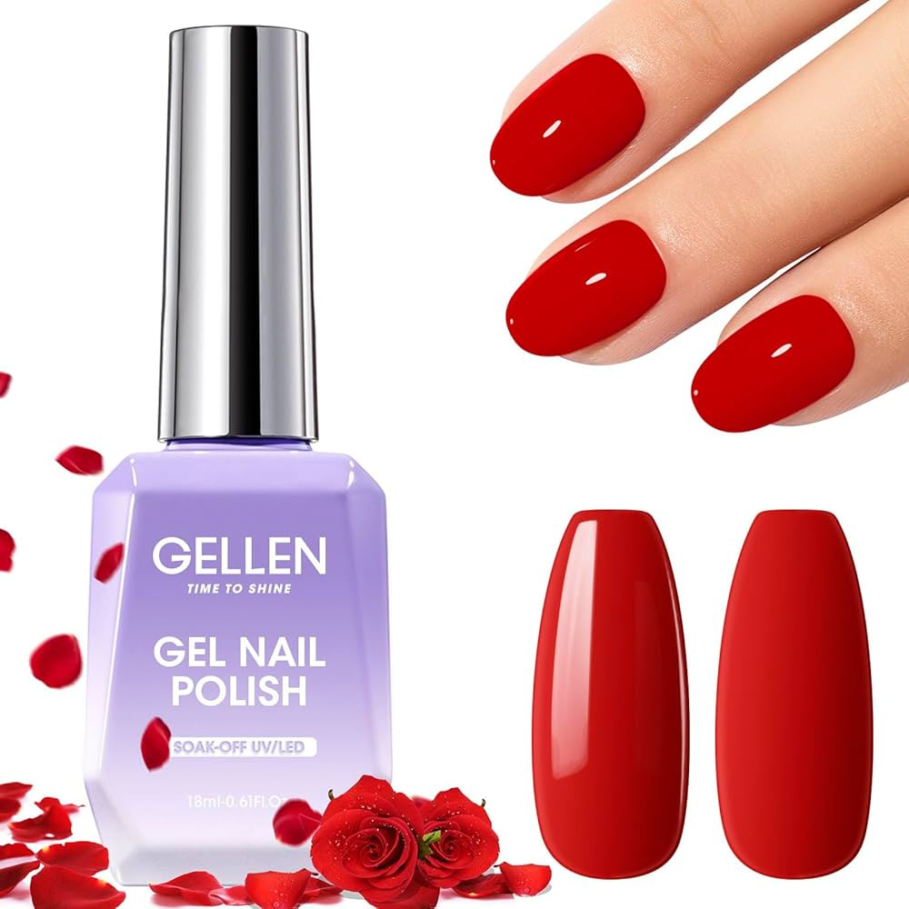 Gellen Gel Nail Polish - 18ml Burgundy Red Gel Polish Soak Off UV Led Nail Polish Manicure Nail A... | Amazon (US)