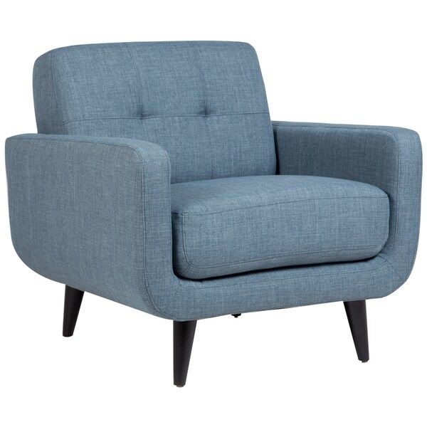 Porter Casper Blue Mid-Century Modern Tufted Chair - 34"H x 33.5"D x 36.5"W | Bed Bath & Beyond