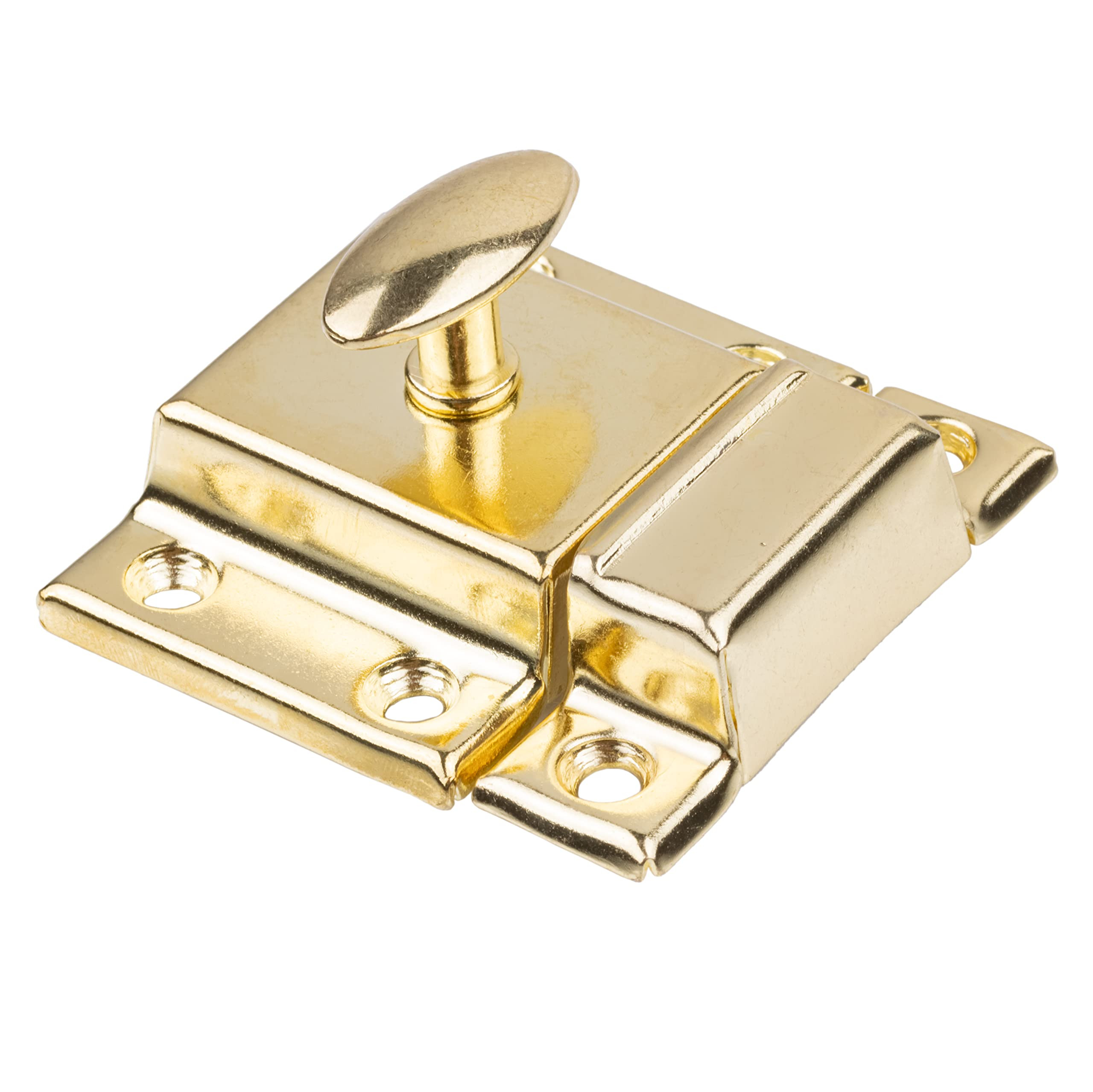 Large Stamped Brass Stamped Cabinet Door Latch - 2 1/8" × 2 1/8" - Spring Loaded Cupboard Door L... | Amazon (US)