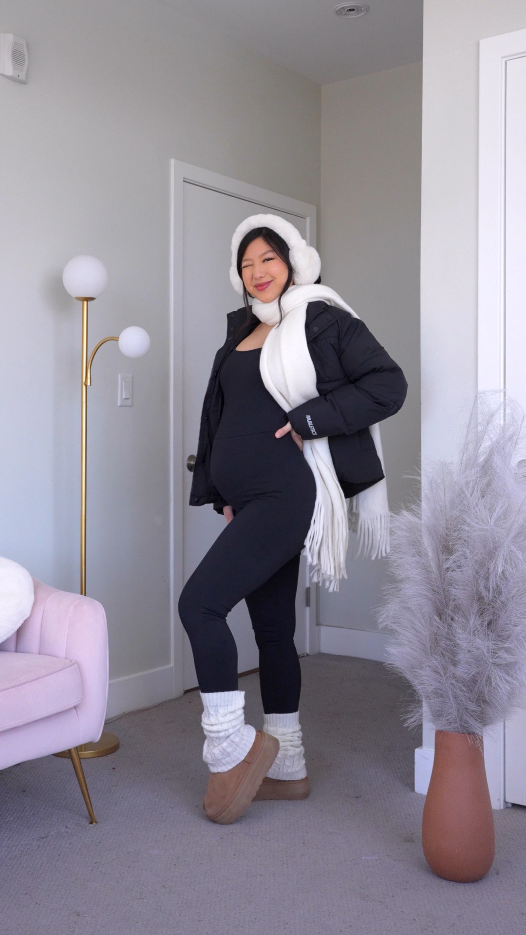 Black Knee High Boots + Platform UGG Boots: true to size
Linking similar products 

Outfit idea, bump style, pregnant fashion, style tips, maternity outfit, cold weather outfit, jumpsuit, romper

#LTKSeasonal #LTKootd #LTKBump