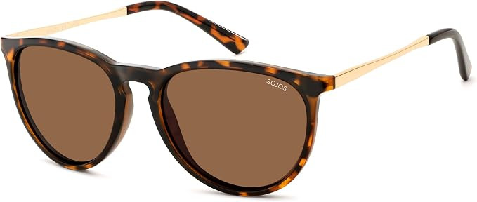 SOJOS Round Polarized Sunglasses for Women TR90 Lightweight Frame SJ2716 | Unisex running driving... | Amazon (US)