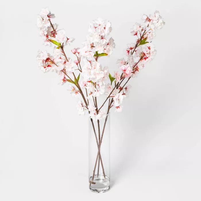 27" x 14" Artificial Cherry Blossom Arrangement Pink/White - Threshold™ | Target